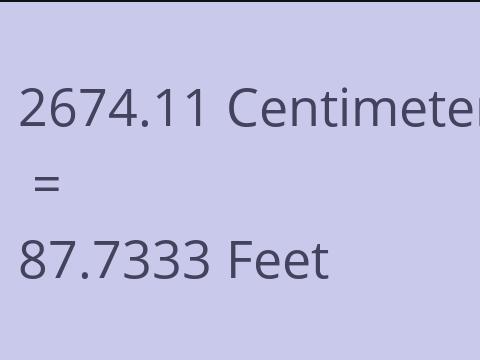 2674.11 CM TO FEET