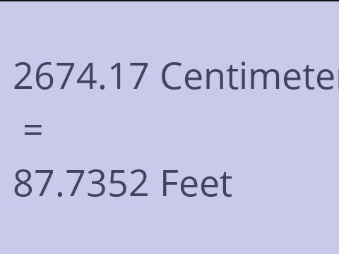 2674.17 CM TO FEET