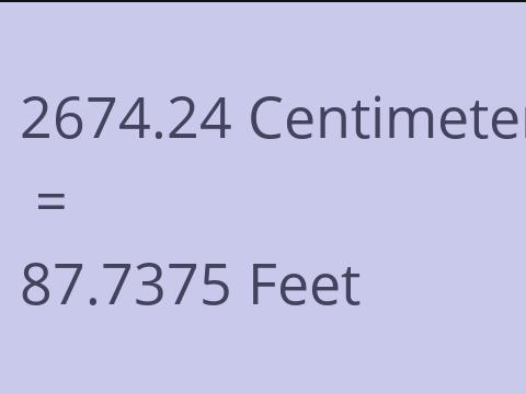 2674.24 CM TO FEET