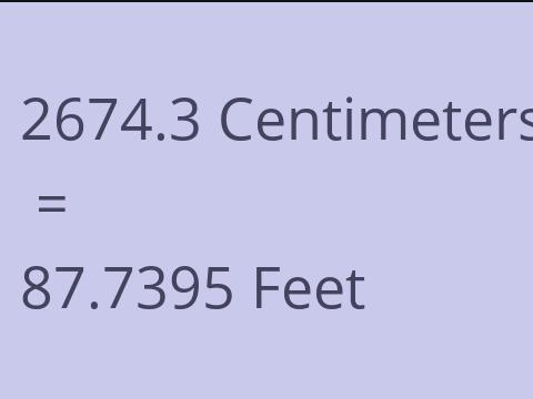 2674.3 CM TO FEET