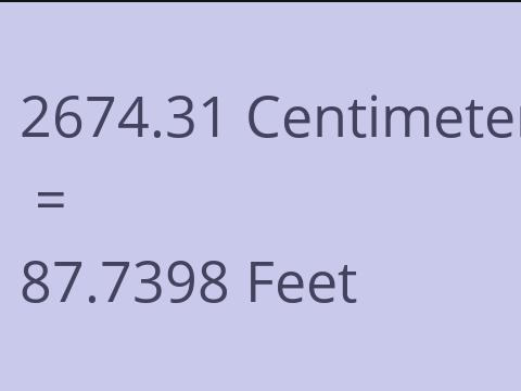 2674.31 CM TO FEET