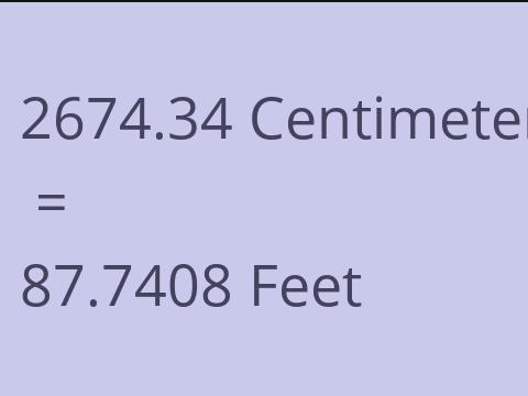 2674.34 CM TO FEET