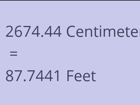 2674.44 CM TO FEET