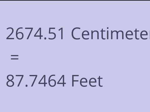 2674.51 CM TO FEET