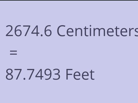 2674.6 CM TO FEET