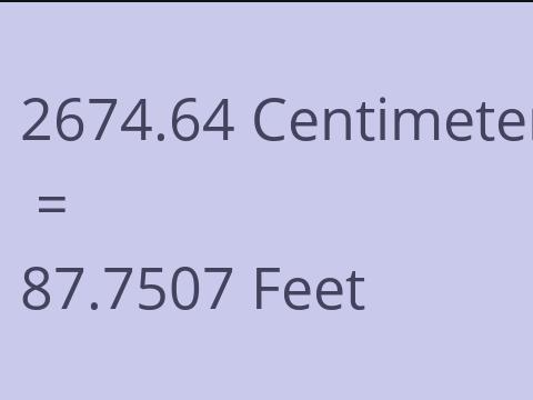 2674.64 CM TO FEET