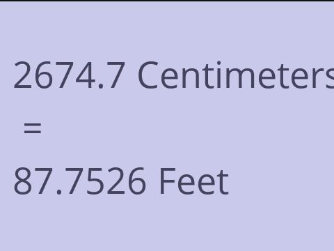 2674.7 CM TO FEET