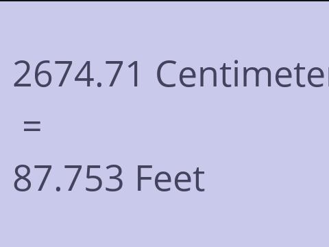 2674.71 CM TO FEET