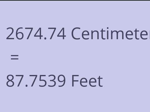 2674.74 CM TO FEET