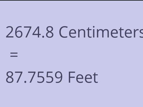 2674.8 CM TO FEET