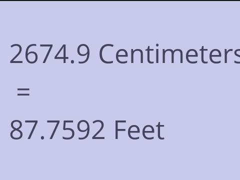 2674.9 CM TO FEET
