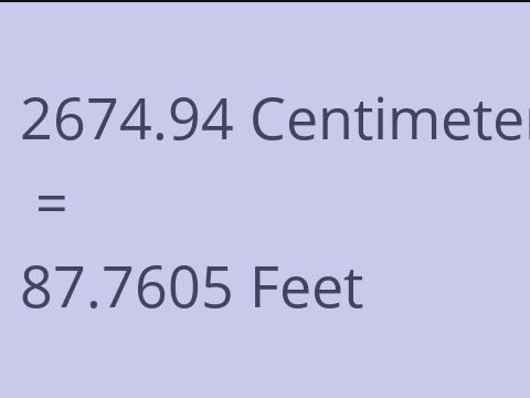 2674.94 CM TO FEET