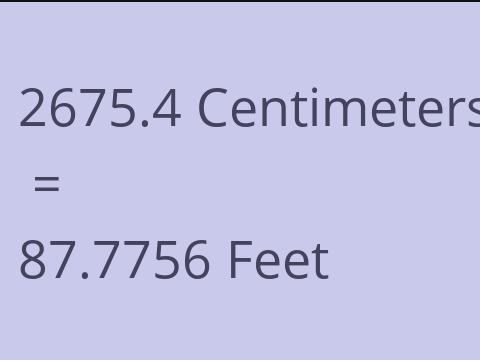 2675.4 CM TO FEET