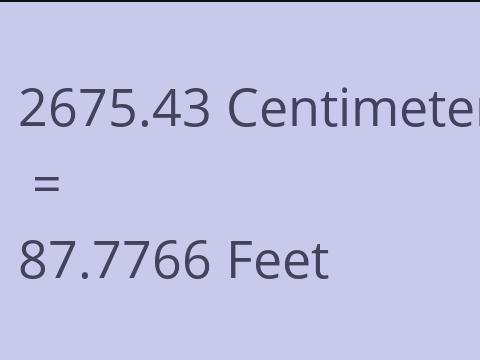 2675.43 CM TO FEET