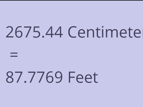 2675.44 CM TO FEET