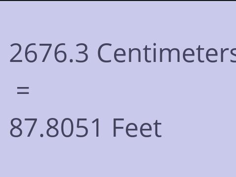 2676.3 CM TO FEET