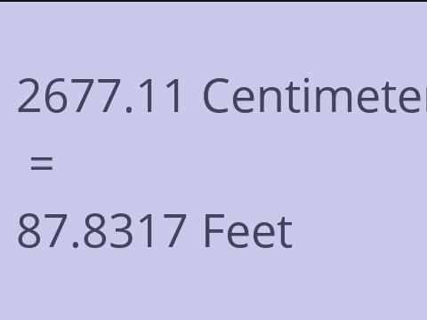 2677.11 CM TO FEET