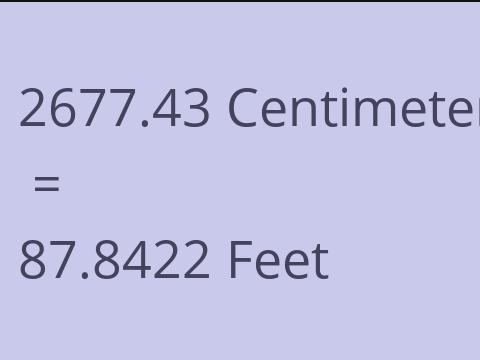 2677.43 CM TO FEET