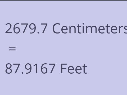 2679.7 CM TO FEET