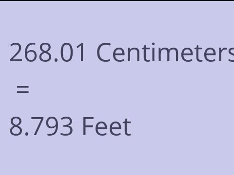 268.01 CM TO FEET