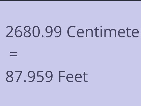 2680.99 CM TO FEET