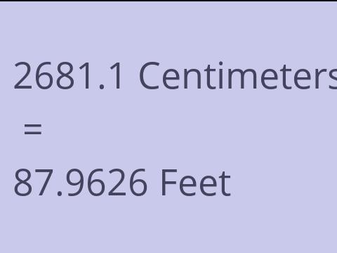 2681.1 CM TO FEET