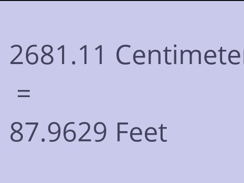 2681.11 CM TO FEET