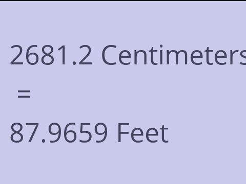 2681.2 CM TO FEET