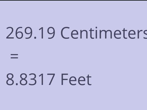 269.19 CM TO FEET