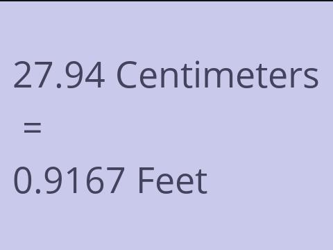 27.94 CM TO FEET