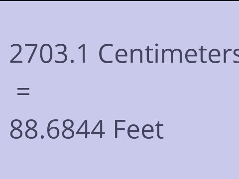 2703.1 CM TO FEET
