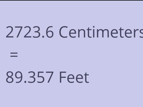 2723.6 CM TO FEET