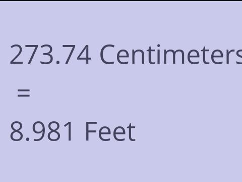 273.74 CM TO FEET