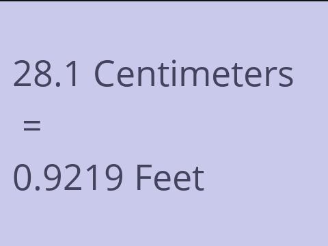 28.1 CM TO FEET