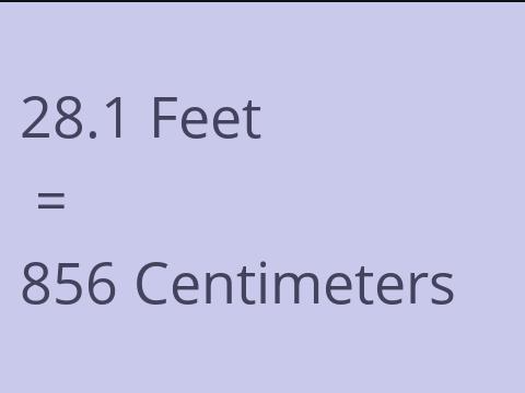 28.1 FEET TO CM