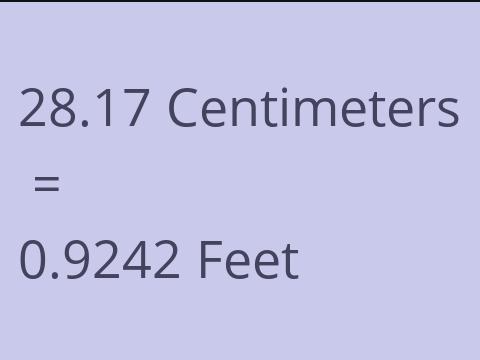 28.17 CM TO FEET