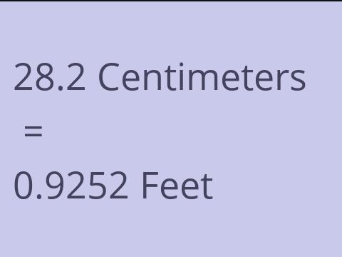 28.2 CM TO FEET