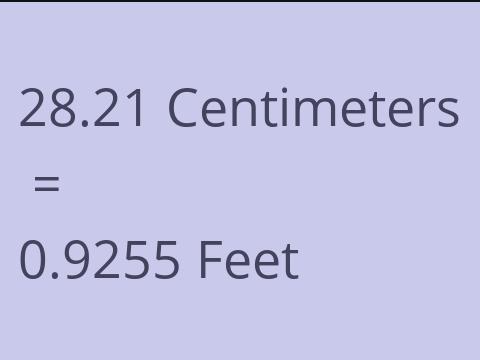 28.21 CM TO FEET