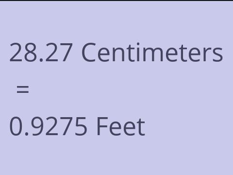 28.27 CM TO FEET