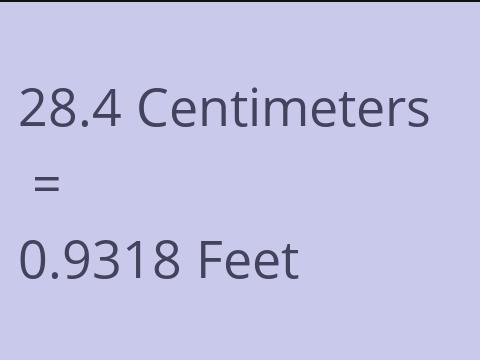 28.4 CM TO FEET