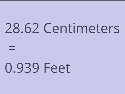 28.62 CM TO FEET