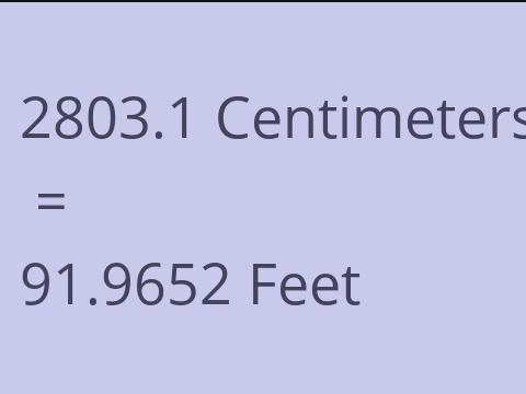 2803.1 CM TO FEET