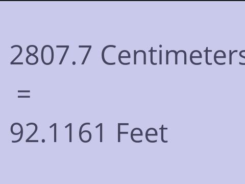 2807.7 CM TO FEET