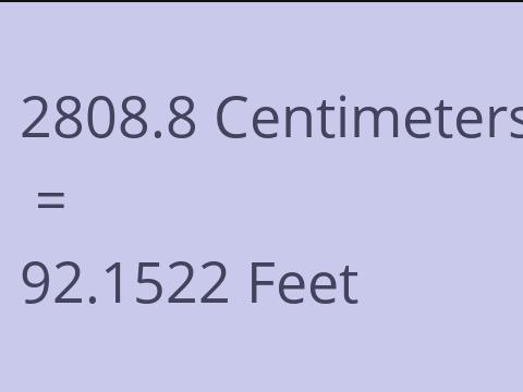 2808.8 CM TO FEET