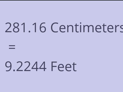 281.16 CM TO FEET