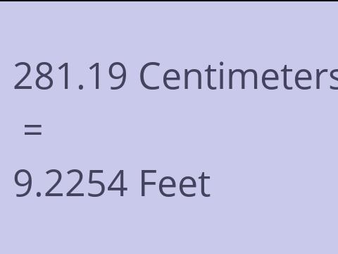 281.19 CM TO FEET