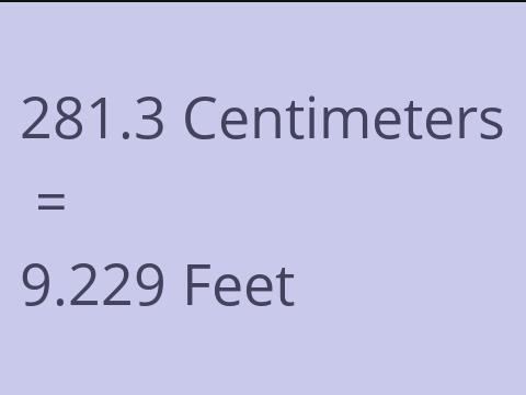 281.3 CM TO FEET