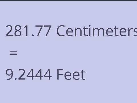 281.77 CM TO FEET