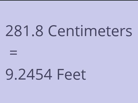 281.8 CM TO FEET