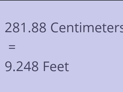 281.88 CM TO FEET